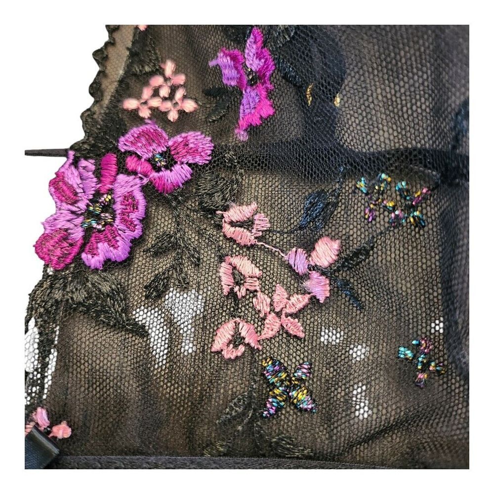 Victoria's Women's Secret Floral Embroidery Black Satin Slip Size XXL NWT - Picture 6 of 9